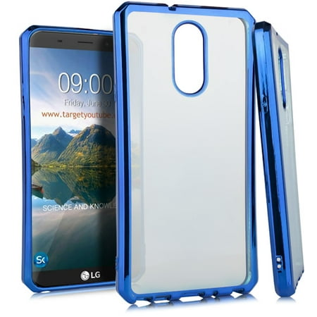 [해외] MUNDAZE Blue Metallic Edge Deluxe Candy TPU Case For LG Stylo 4 Phone