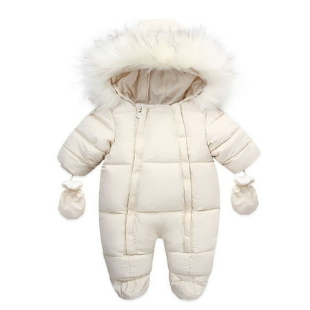 Canrulo Baby Boys Girls Thermal Clothes Set Toddler Warm Solid Long Sleeve Hooded Winter Romper Gloves Beige 6-9 Months
Canrulo Baby Boys Girls Thermal Clothes Set Toddler Warm Solid Long Sleeve Hooded Winter Romper Gloves Beige 6-9 Months