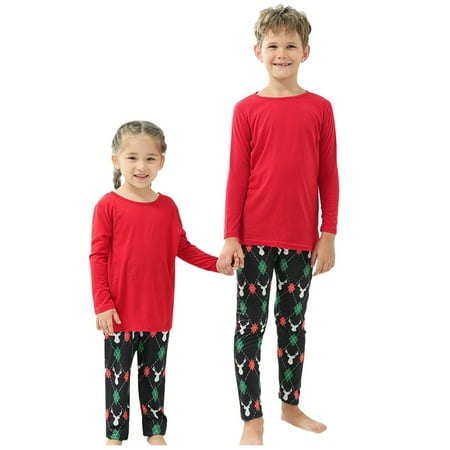 

vbnergoie Matching Family Christmas Pajamas Set Children Kids Print Blouse Tops And Pants Xmas Family Pajamas Loungewear Sleepwear Cactus Pajamas for Family Matching Holiday Pajamas for Fa