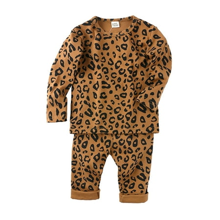 Esaierr Boys Girls Leopard Print Long-Sleeved Trousers Crew-Neck High-Waisted Two-Piece Home Clothes for 6Months-6Y
Esaierr Boys Girls Leopard Print Long-Sleeved Trousers Crew-Neck High-Waisted Two-Piece Home Clothes for 6Months-6Y