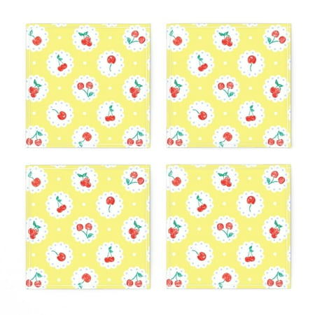 Linen Cotton Canvas Cocktail Napkins (Set of 4) - Cherry Red Summer Fruit Vintage Yellow 1950s retro pastel Print Cloth Cocktail Napkins by Spoonflower
Linen Cotton Canvas Cocktail Napkins (Set of 4) - Cherry Red Summer Fruit Vintage Yellow 1950s retro pastel Print Cloth Cocktail Napkins by Spoonflower