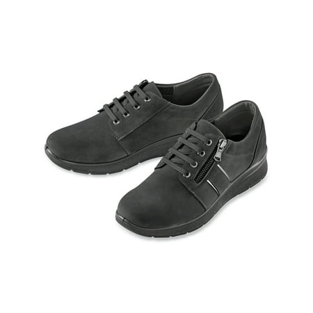 Collections Etc Comfortable No-Tie Side Zip Lightweight Shoes
