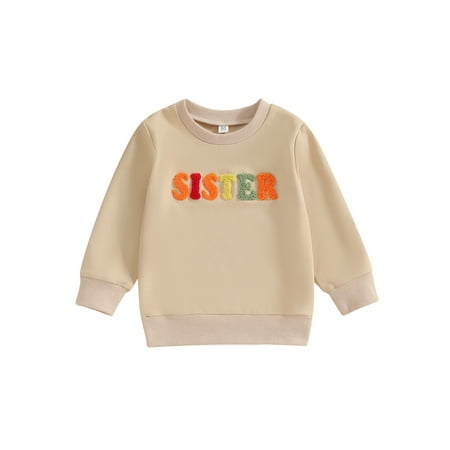Toddler Baby Girl Boy Fall Clothes Sister/Brother Embroidery Crewneck Sweatshirt Matching Outfit
Toddler Baby Girl Boy Fall Clothes Sister/Brother Embroidery Crewneck Sweatshirt Matching Outfit