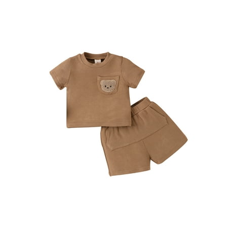 Frobukio Kids Toddler Boys Girls 2Pcs Summer Outfits Short Sleeve Bear Pattern T-Shirt Pocket Shorts Clothes Sets Khaki 3-4 Years
Frobukio Kids Toddler Boys Girls 2Pcs Summer Outfits Short Sleeve Bear Pattern T-Shirt Pocket Shorts Clothes Sets Khaki 3-4 Years