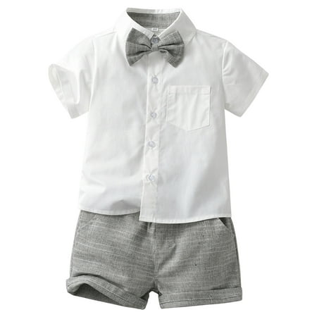 KDSJSXW Baby Boy Clothes Summer Toddler Boys Short Sleeve Tops Shorts With Tie Child Kids Gentleman Outfits Girls Shirts Size 10-12 (Gray 100)
KDSJSXW Baby Boy Clothes Summer Toddler Boys Short Sleeve Tops Shorts With Tie Child Kids Gentleman Outfits Girls Shirts Size 10-12 (Gray 100)