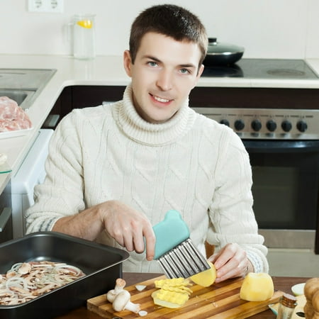 Kitchen Supplies Potato Knife Wave Knife Stainless Steel Potato Wave Knife Kitchen Home Chopper Potato Chip Chopper Light Blue
Kitchen Supplies Potato Knife Wave Knife Stainless Steel Potato Wave Knife Kitchen Home Chopper Potato Chip Chopper Light Blue