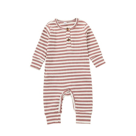 IZhansean Newborn Infant Baby Girls Boys Romper Striped Long Sleeve Button Autumn Casual Jumpsuit Clothes Pink 18-24 Months
IZhansean Newborn Infant Baby Girls Boys Romper Striped Long Sleeve Button Autumn Casual Jumpsuit Clothes Pink 18-24 Months