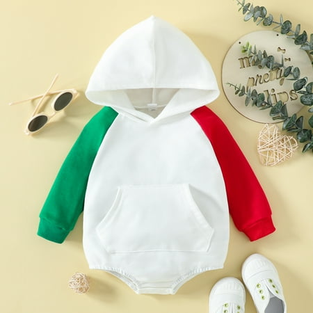 Hunpta Infant Boys Girls Long Sleeve Patchwork Colour Hooded Pullover Romper With Pocket Newborn Sweatshirt Bodysuits
Hunpta Infant Boys Girls Long Sleeve Patchwork Colour Hooded Pullover Romper With Pocket Newborn Sweatshirt Bodysuits