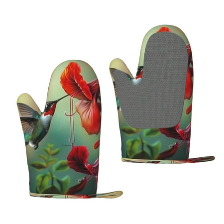 Lafuoo Hummingbird Floral Paradise Pattern Silicone Anti-Scalding Gloves Hanging Rope Gloves are Suitable for Kitchen Utensils for Kitchen Baking Cooking Outdoor Barbecue
Lafuoo Hummingbird Floral Paradise Pattern Silicone Anti-Scalding Gloves Hanging Rope Gloves are Suitable for Kitchen Utensils for Kitchen Baking Cooking Outdoor Barbecue