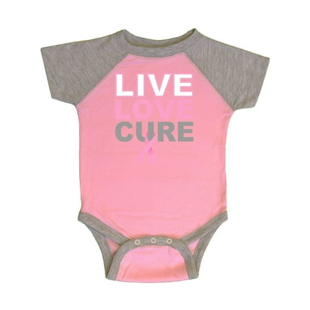 Inktastic Live Love Cure Breast Cancer Gift Baby Boy or Baby Girl Bodysuit