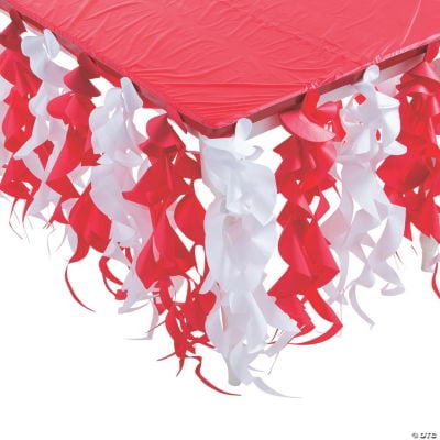 Red & White Swirl Table Skirt Birthday Party Supplies 1 Piece
