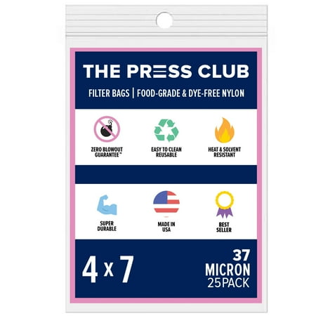 The Press Club 37 Micron Premium Nylon Tea Filter Press Screen Bags 4 x 7 Inch 25 Pack
The Press Club 37 Micron Premium Nylon Tea Filter Press Screen Bags 4 x 7 Inch 25 Pack