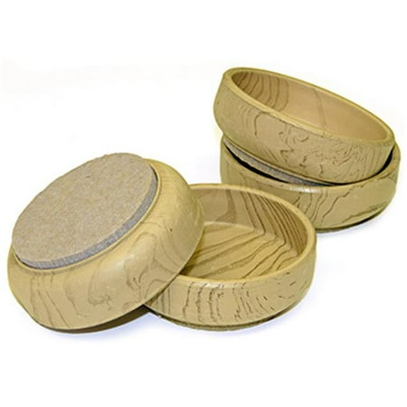 2.37 in. TruGuard Inside Diameter Wood Grain Furniture Felt Cups Pack of 4