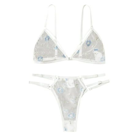 Aayomet Lingerie Women s Three Point Embroidery Flower Bra Panties Split Set Lingerie Blue S
Aayomet Lingerie Women s Three Point Embroidery Flower Bra Panties Split Set Lingerie Blue S