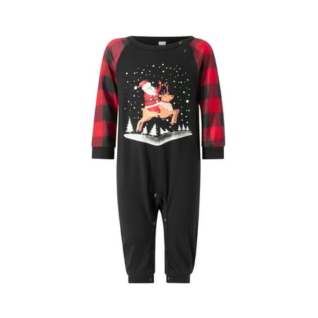 Genuiskids Family Matching Christmas Pajamas Sets Baby Romper/Deer Santa Print Long Sleeve Tops Plaid Pants Loungewear
Genuiskids Family Matching Christmas Pajamas Sets Baby Romper/Deer Santa Print Long Sleeve Tops Plaid Pants Loungewear