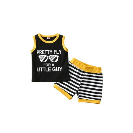 Nokpsedcb Summer Toddler Boys 2PCS Clothes Set Letter Print Sleeveless Vest Tops Striped Shorts Suit Black 4-5 Years
Nokpsedcb Summer Toddler Boys 2PCS Clothes Set Letter Print Sleeveless Vest Tops Striped Shorts Suit Black 4-5 Years