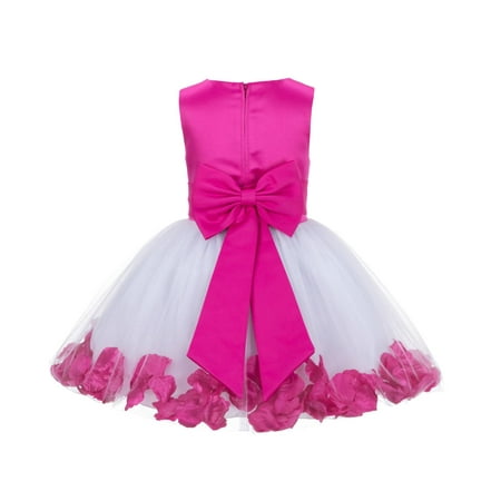Ekidsbridal Rose Petals Flower Girl Dress Tulle Bridesmaid Wedding Pageant Toddler Recital Easter Holiday Communion Birthday Baptism Special Occasions Princess Formal Events Summer 305T