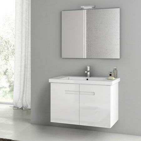 ACF by Nameeks ACF NY08-GW New York 32-in. Single Bathroom Vanity Set - Glossy White