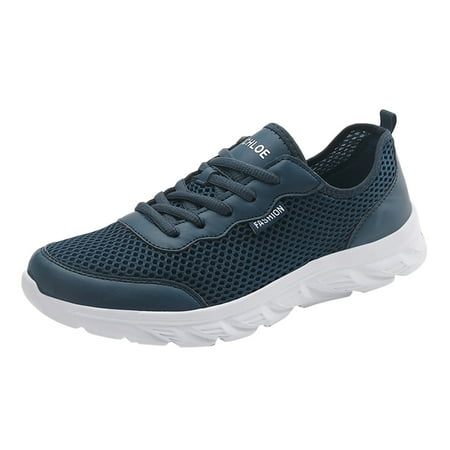 gvdentm Sneakers For Men Men Sneakers Summer Lightweight Breathable Casual Shoes Mesh Lace Mens Sneakers 11.5 Running