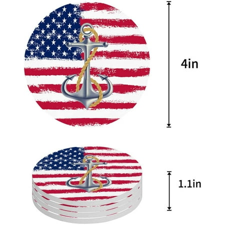 KXMDXA American Flag Anchor Set of 8 Round Coaster for Drinks Absorbent Ceramic Stone Coasters Cup Mat with Cork Base for Home Kitchen Room Coffee Table Bar Decor
KXMDXA American Flag Anchor Set of 8 Round Coaster for Drinks Absorbent Ceramic Stone Coasters Cup Mat with Cork Base for Home Kitchen Room Coffee Table Bar Decor