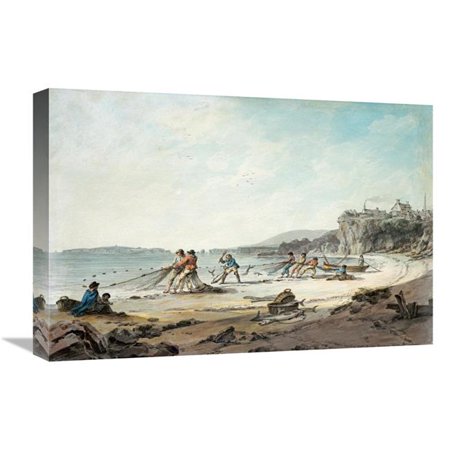 22 in. A Drawnet at Tenby Art Print - Julius Caesar Ibbetson