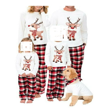 Family Christmas Pajamas Matching Sets Long Sleeve Elk Printed Tops + Elastic Plaid Pants/Romper Sets For Kids Adult
Family Christmas Pajamas Matching Sets Long Sleeve Elk Printed Tops + Elastic Plaid Pants/Romper Sets For Kids Adult