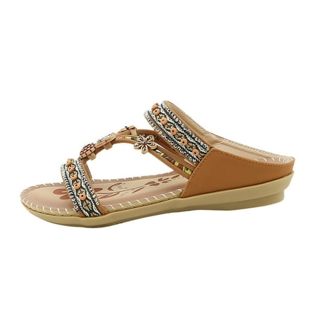 TUOBARR Flat Sandals for Women New Floral Rhinestone Flat Shoes Toe Over Women s Sandals Casual Beach SlippersBrown
TUOBARR Flat Sandals for Women New Floral Rhinestone Flat Shoes Toe Over Women s Sandals Casual Beach SlippersBrown
