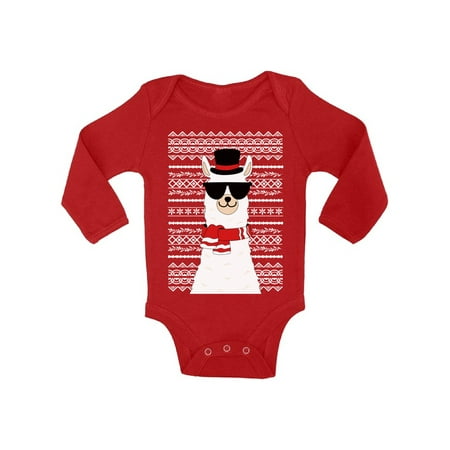 Awkward Styles Ugly Xmas Baby Outfit Bodysuit Christmas Llama Baby Romper