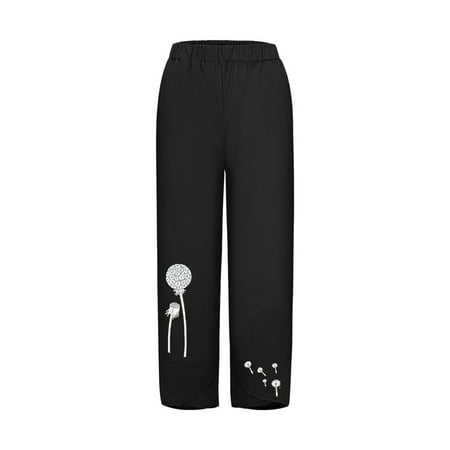 Dadaria Linen Pants for Women Beach High Waisted Cotton Linen Plant Printing Loose Harem Pants Pants Trousers Black L Female
Dadaria Linen Pants for Women Beach High Waisted Cotton Linen Plant Printing Loose Harem Pants Pants Trousers Black L Female