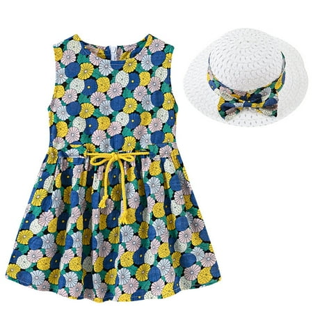 Kids Toddler Baby Girls Spring Summer Floral Flower Sleeveless Hat Princess Dress Lovely Sweet Clothing
Kids Toddler Baby Girls Spring Summer Floral Flower Sleeveless Hat Princess Dress Lovely Sweet Clothing