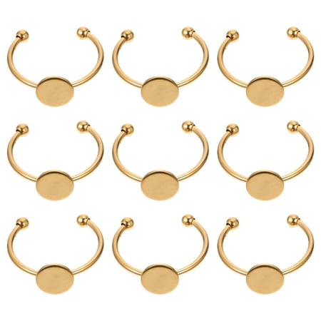 10pcs Stainless Steel Ring Bases Finger Rings Bottom Trays Sturdy Ring Settings