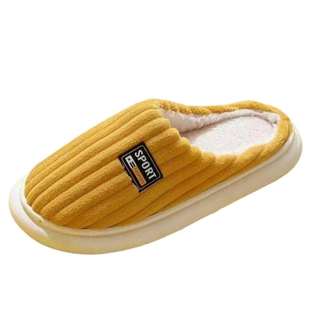 

nsendm Female Shoes Adult Slippers Women Cute Couple Home Cotton Slippers Simple Warm Thick Soled Slippers Owl Slippers for Women Yellow 6