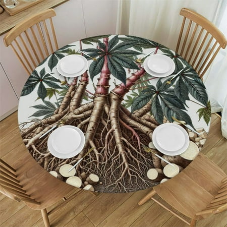 BCIIG Cassava Plant Round Tablecloth Stain Resistant Washable for Indoor Outdoor Kitchen Dining Wedding Parties 100% Polyester Fiber 38-42
BCIIG Cassava Plant Round Tablecloth Stain Resistant Washable for Indoor Outdoor Kitchen Dining Wedding Parties 100% Polyester Fiber 38-42