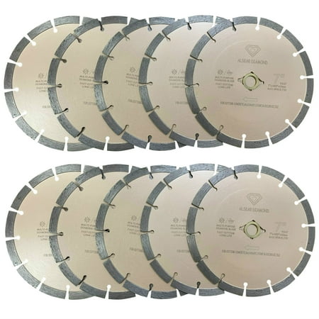 Alskar Diamond 7 inch Diamond Saw Blade Dry or Wet Cutting General Purpose Segmented for Concrete Stone Brick Masonry 10 Pack
Alskar Diamond 7 inch Diamond Saw Blade Dry or Wet Cutting General Purpose Segmented for Concrete Stone Brick Masonry 10 Pack