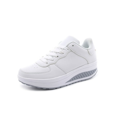 Fangasis Womens Trainers Wedge Sneakers Casual Athletic Shoes Women Walking Shoe Workout Breathable Lace Up White PU Upper 9
Fangasis Womens Trainers Wedge Sneakers Casual Athletic Shoes Women Walking Shoe Workout Breathable Lace Up White PU Upper 9