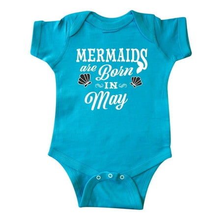Inktastic Mermaids are born in May Birthday Gift Baby Boy or Baby Girl Bodysuit