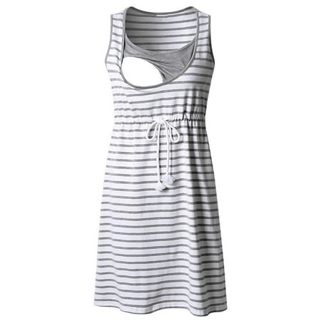 Kzxbty Maternity Nightwear Women Maternity Breastfeeding Skirt Stripe Nursing Baby Nightdress Breastfeeding Dress Grey S
Kzxbty Maternity Nightwear Women Maternity Breastfeeding Skirt Stripe Nursing Baby Nightdress Breastfeeding Dress Grey S