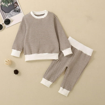 NAISIBABY Baby Girls Sweatshirts Pants Outfits Long Sleeve Casual Striped 2-Piece Sets Brown 18Months
NAISIBABY Baby Girls Sweatshirts Pants Outfits Long Sleeve Casual Striped 2-Piece Sets Brown 18Months