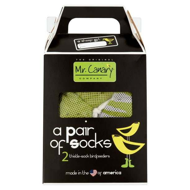 MR CANARY THISTLE SOCK FEEDERS PAIR OF SOCKS