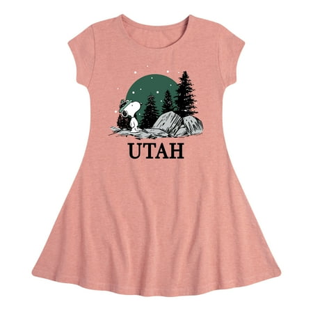 Peanuts - Snoopy Utah - Toddler And Youth Girls Fit And Flare Dress