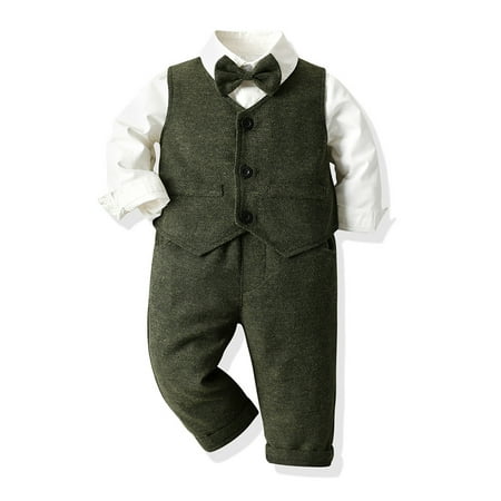 Yubatuo Toddler Baby Boys Gentleman Bow Tie Solid T-Shirt Tops+Suspender Pants Outfits Green 90
Yubatuo Toddler Baby Boys Gentleman Bow Tie Solid T-Shirt Tops+Suspender Pants Outfits Green 90