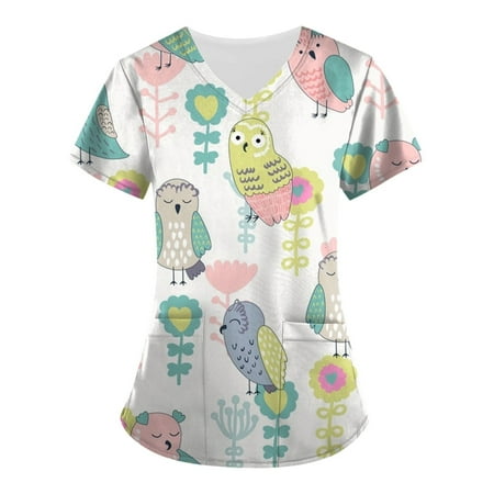 QAZXD Womens Summer Tops Graphic Prints V-Neck Short Sleeve Scrub Tops with Two Pockets Blouse White 5XL
QAZXD Womens Summer Tops Graphic Prints V-Neck Short Sleeve Scrub Tops with Two Pockets Blouse White 5XL
