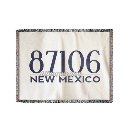 Albuquerque, New Mexico - 87106 Zip Code (Blue) - Lantern Press Artwork (60x80 Woven Chenille Yarn Blanket)