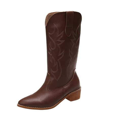 Fashion Autumn And Winter Women Knee Boots Thick Heel Low Heel Pointed Toe Slip On Embroidery Simple Western Style
Fashion Autumn And Winter Women Knee Boots Thick Heel Low Heel Pointed Toe Slip On Embroidery Simple Western Style