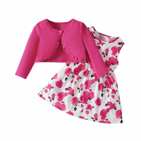 Spring Autumn Rose Coat Top And Sleeveless Floral Printed Skirt Casual Outing For 4-7 Years Child Playwear Summer Sunsuit
Spring Autumn Rose Coat Top And Sleeveless Floral Printed Skirt Casual Outing For 4-7 Years Child Playwear Summer Sunsuit