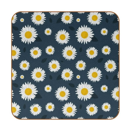 OWNTA Daisies Flower White Yellow Dark Grey Pattern Premium 6-Piece Square Coaster Set in Microfiber Leather - Non-Slip & Absorbent Cup Mats
OWNTA Daisies Flower White Yellow Dark Grey Pattern Premium 6-Piece Square Coaster Set in Microfiber Leather - Non-Slip & Absorbent Cup Mats