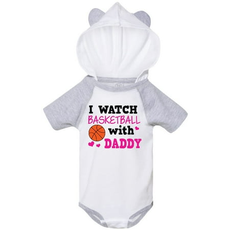 Inktastic I Watch Basketball with Daddy Gift Baby Boy or Baby Girl Bodysuit