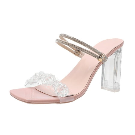 nsendm Slip on Sandals for Women Memory Foam Ladies Summer Transparent Thick High Heel Thin Sandals Women Rubber Pink 6.5
nsendm Slip on Sandals for Women Memory Foam Ladies Summer Transparent Thick High Heel Thin Sandals Women Rubber Pink 6.5