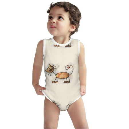 Vsdgher Brown Cat Cartoon Print Baby Unisex Baby Cotton Sleeveless Bodysuits Soft and velvety comfortable and breathable
Vsdgher Brown Cat Cartoon Print Baby Unisex Baby Cotton Sleeveless Bodysuits Soft and velvety comfortable and breathable