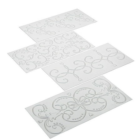 Yrtoes Cake Decorating Cake Decorations 4pcs Transparent Stencil Texture Mat Cake Border Decorating Tool Cake Mold 
Yrtoes Cake Decorating Cake Decorations 4pcs Transparent Stencil Texture Mat Cake Border Decorating Tool Cake Mold